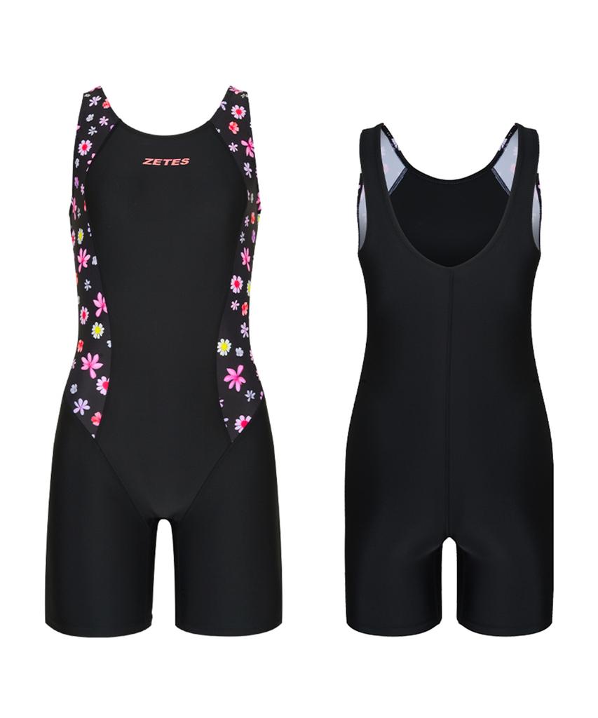 Jeteseu Women'S Aqua Plus 3-Part U-Back Indoor Swimsuit Flower Garden Bk L4A5254