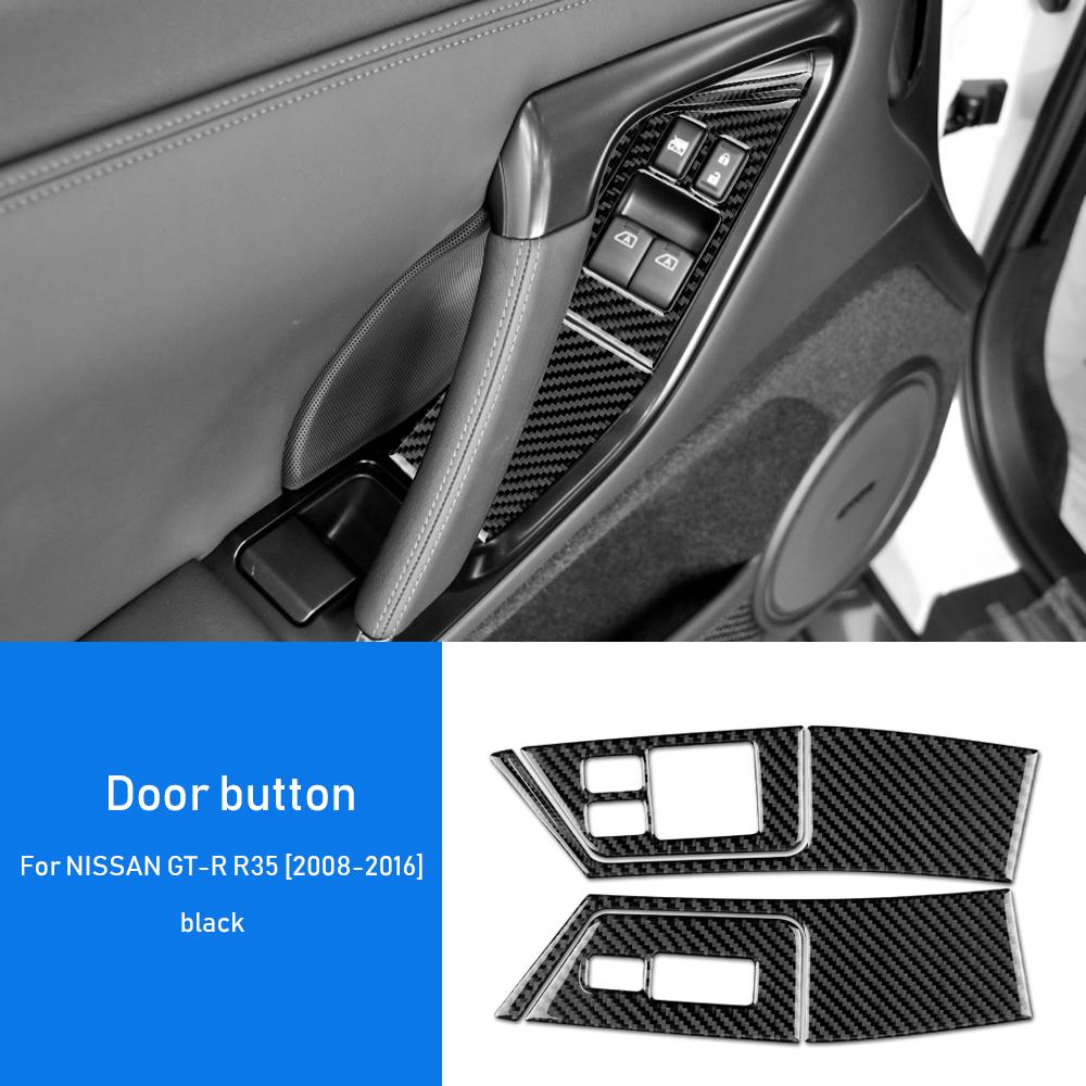 

Real Soft Carbon Fiber for Nissan GTR R35 2008 2009 2010 2011 2012 2013 2014 2015 2016 Car Door Window Button Panel Sticker