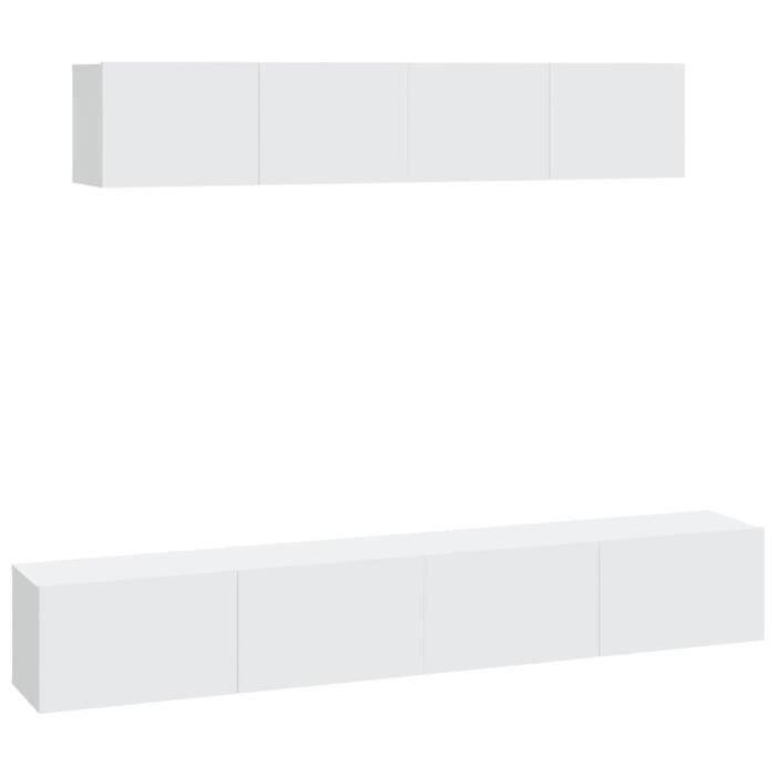 VidaXL Ensemble de meubles TV 4 pcs Blanc Bois d'ingénierie 3114534