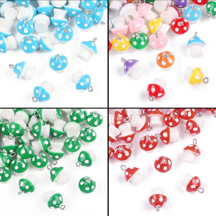Kleurrijke Paddenstoel Hars Hangers Oorbellen Kralen Ornamenten Armband Hanger Sieraden Maken Accessoires voor Knutsel Liefhebber