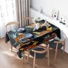 Leopard Print Tablecloth Home Decoration Flower Table Cover Placemat Set for Dining Room Bedside Kitchen Party Supplies Black Ye