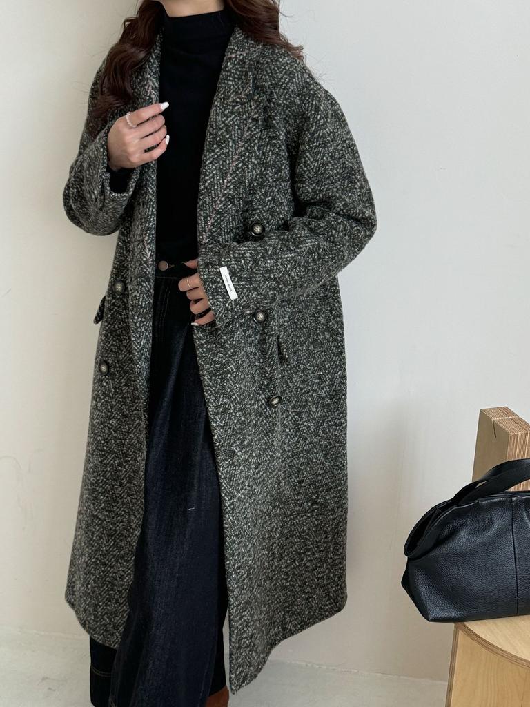 Autumn and winter new double-sided cashmere coat design sense advanced sense long fashion temperament wool woolen coat women