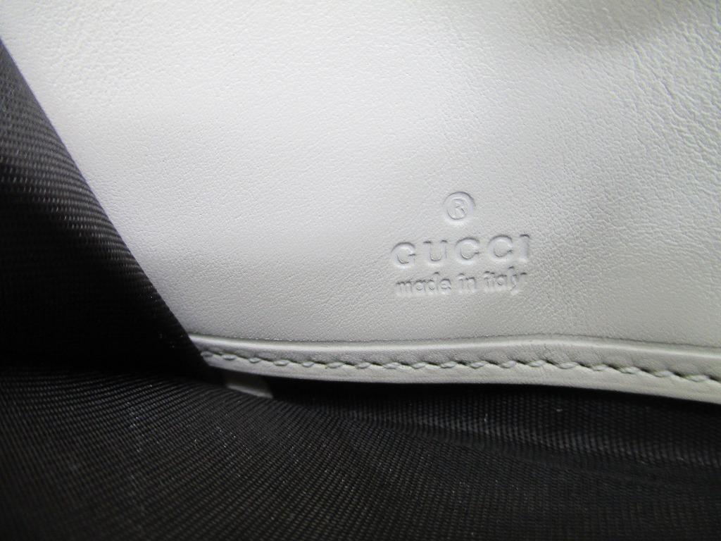 Authentic GUCCI Marmont GG White Leather Round Zip Long Wallet #b119  Seller Refurbished