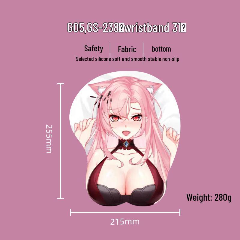 Beautiful Anime 3D Silicone Wrist Rest Mouse Pad - Creative Design, Hot Selling