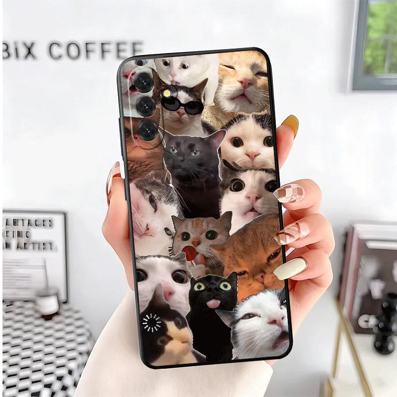 Crying Cats Combine Memes Soft Phone Case for Samsung A17 A37 A57 A16 A26 A36 A56 A15 A25 A35 A55 A14 A24 A34 A54 A13 A23 A33 A5