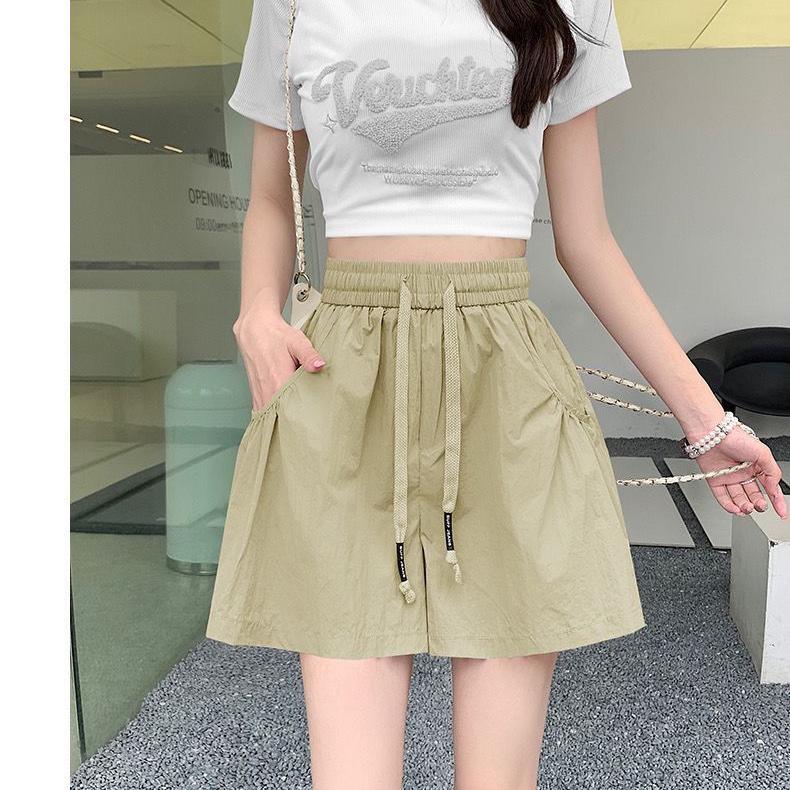 Workwear Sports Shorts Summer Loose Casual Sleepwear A-line Wide High Waisted Shorts