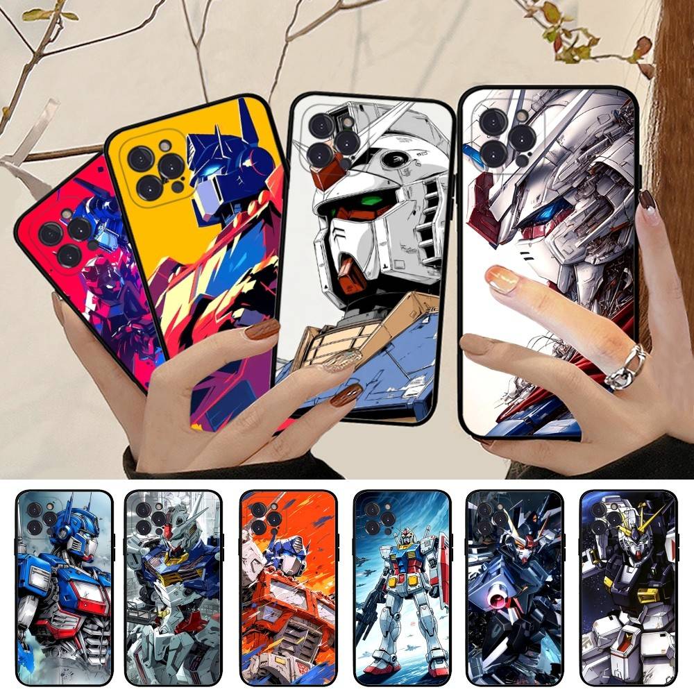 Soft G-Gundams Capa Phone Case For iPhone 17 16 15 14 13 12 11 Pro Max Plus Mini Soft Black Cover