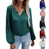 Loose Fitting Pullover Chiffon Style Commuting Solid Color Long Sleeved Base Shirt