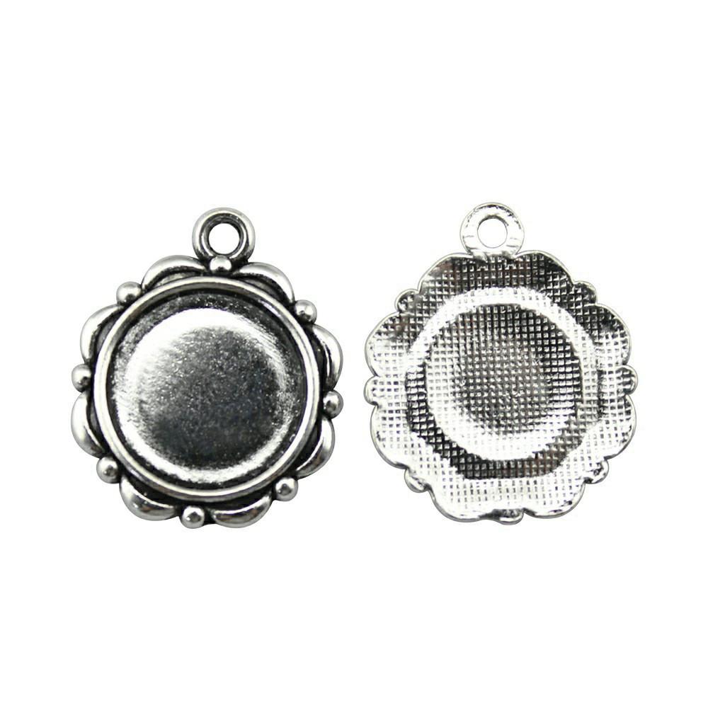Bezel Base Blanks For DIY Resin Jewelry Fit 16mm Round Cabochon Setting Pendants