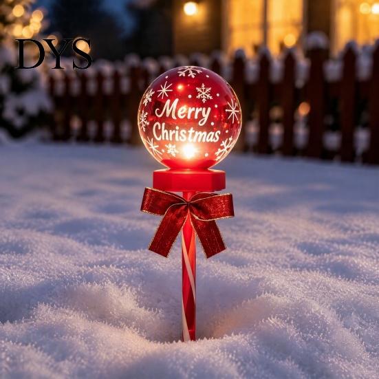 Outdoor Waterproof Landscape Lighting Solar Christmas Ball Light, Color Changing LED Garden Stake with 13 Automatic Dusk to Dawn Yard Decor