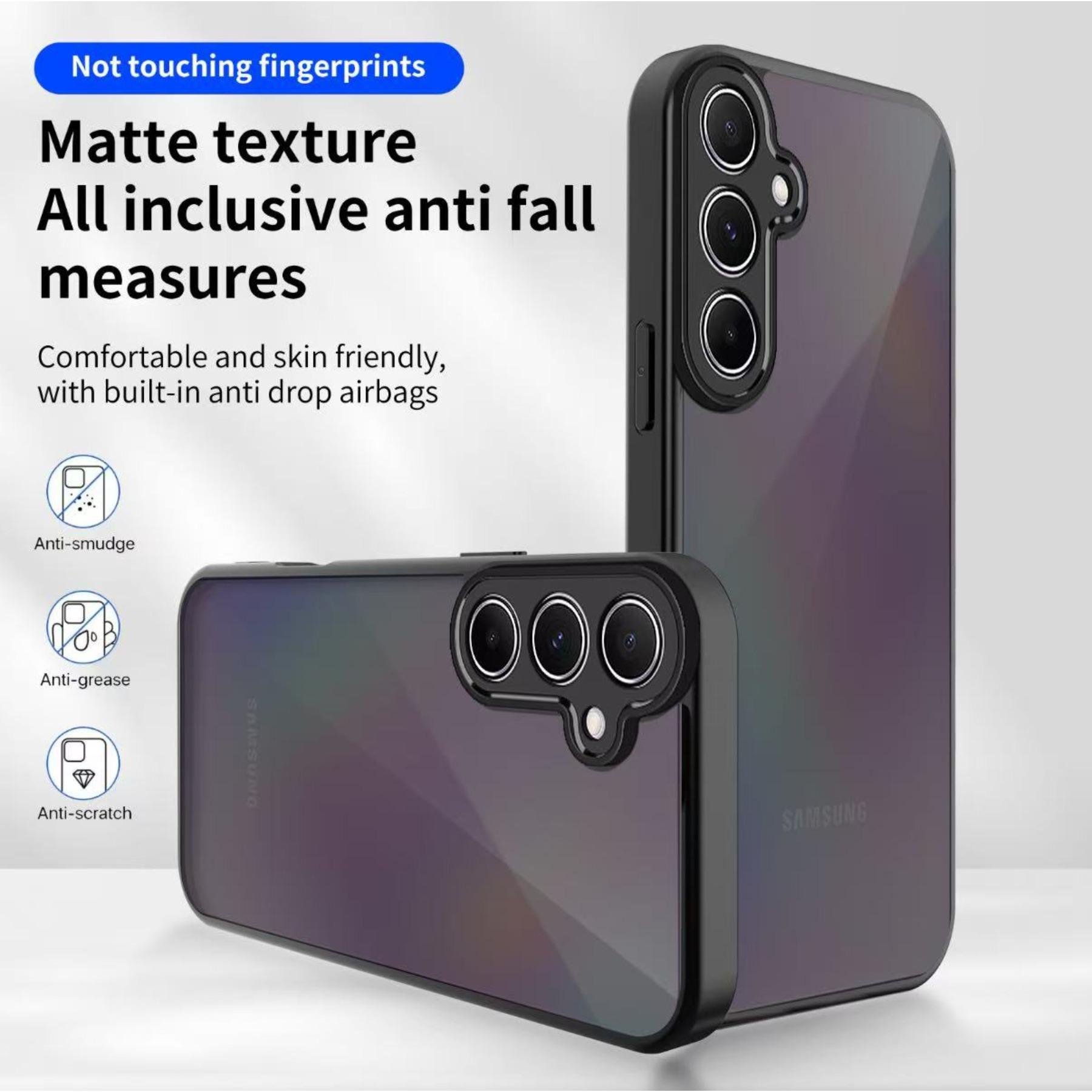 

Case for Samsung A71 A56 A55 A54 A36 A35 A26 A25 A16 A15 A14 A06 4G 5G Simple Black Matte Transparent Shockproof Cover Galaxy A54 5G