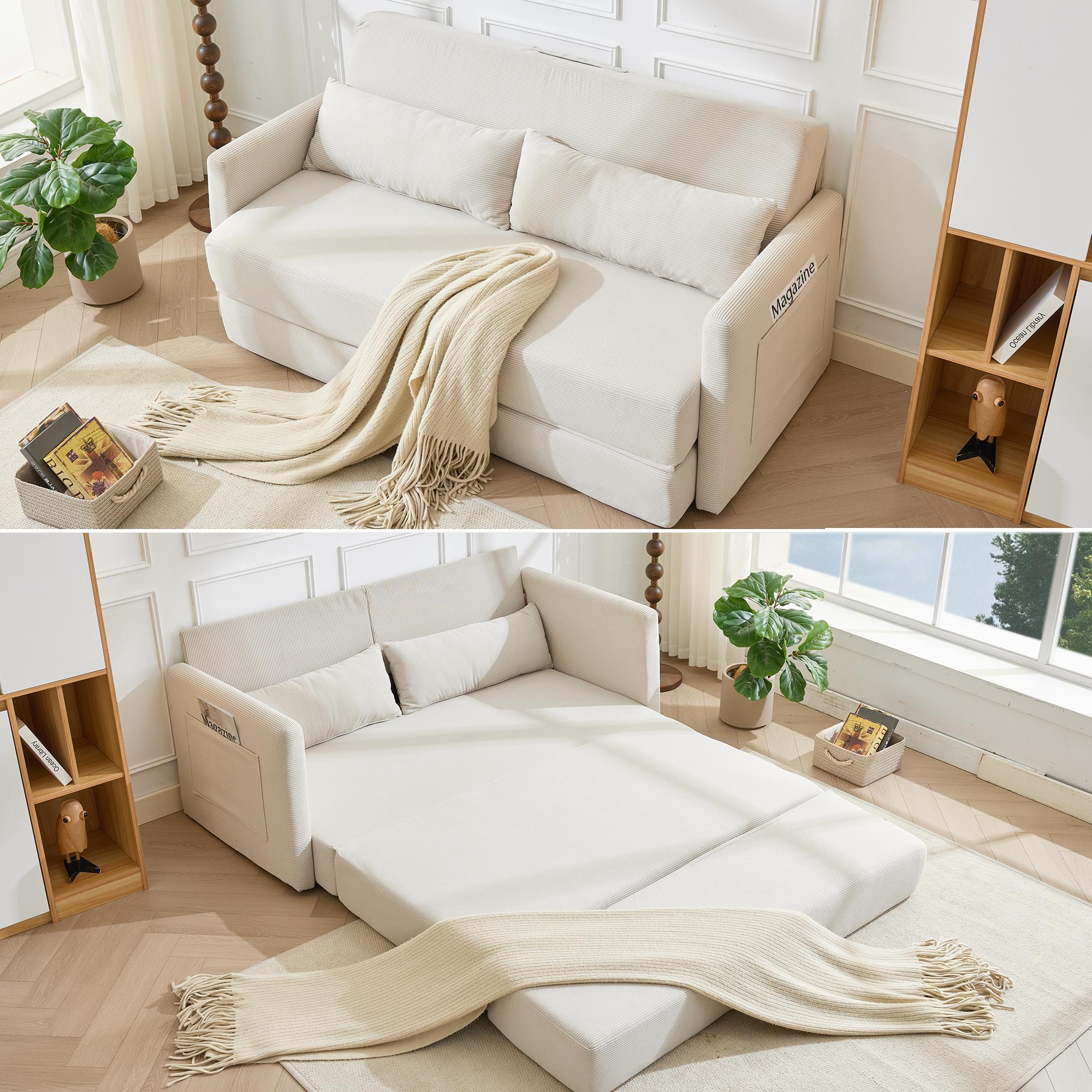 Floor sofa bed, 2-seater couch, 2-in-1