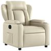 Electric Recliner Chair Cream Faux Leather