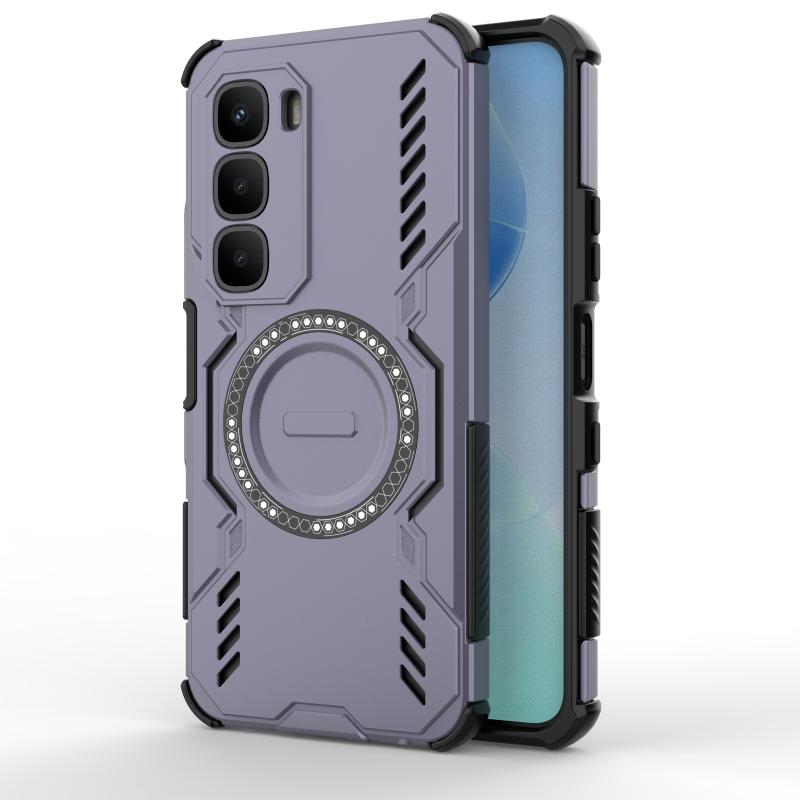Heat Dissipation Armor Shockproof Magnetic Case For Infinix Hot 60 5G 60i 4G Four Corner TPU Frame Hard Plastic Phone Back Cover
