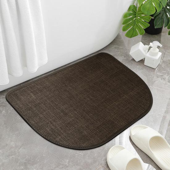 Non-Slip Bathroom Carpet Mat Semi-circular Rubber Backing Quick-Drying Absorbent Ultra-Thin