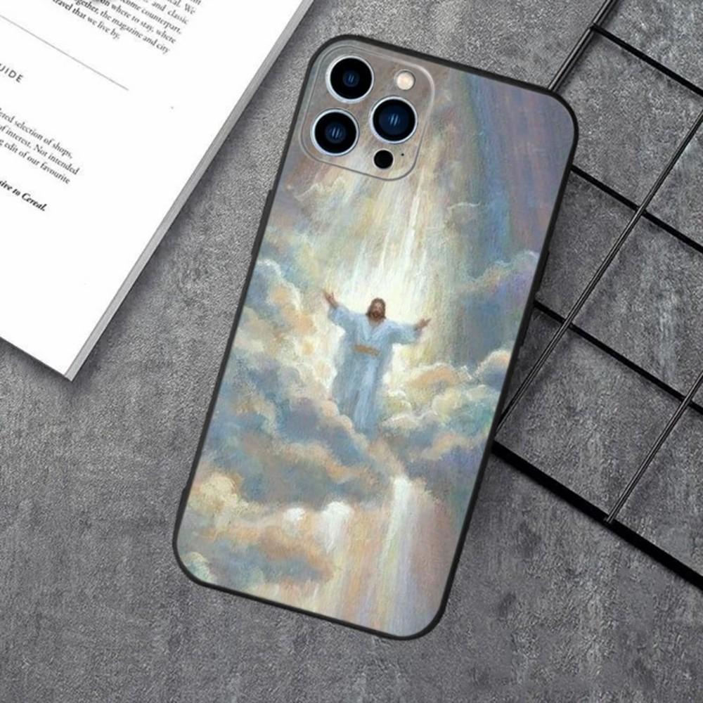 Geloof Christelijke Religieuze Jezus Telefoonhoesje Voor Apple iPhone 15,14,13,12,11,XS,XR,X,8,7,Pro,Max,Plus,mini Siliconen Zwarte Cover