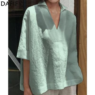 Damenmode Casual Sommer Frühling Einfarbig Druck 1/2 Ärmel POLO Hals Blusen & Hemden