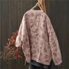 Johnature Women Vintage Print Floral Jackets Stand Long Sleeve Autumn Chinese Style Female Jackets