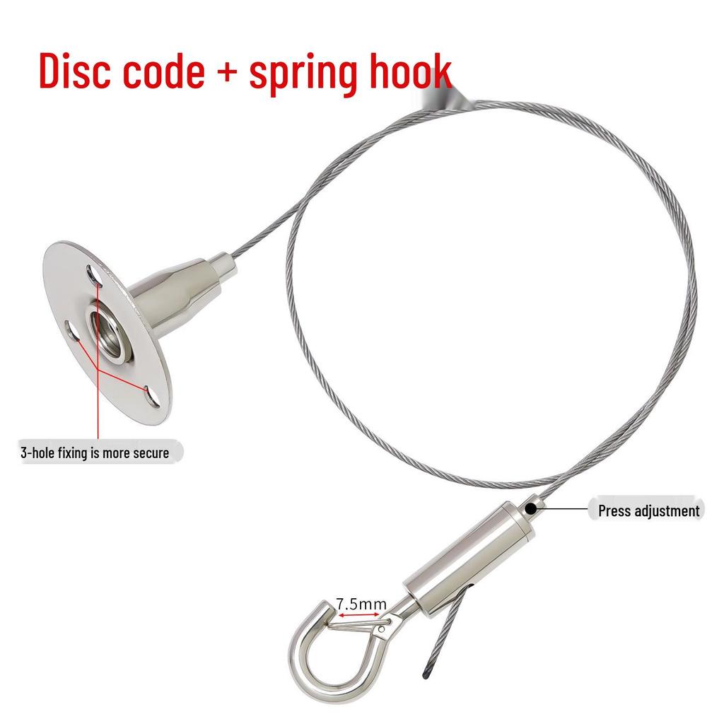 Adjustable Steel Wire Rope Hanging Kit with Chandelier Lock and Buckle
