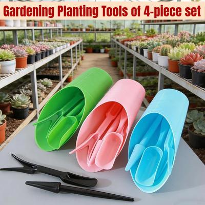 4Pcs/Set of Gardening Tools In Random Colors Including Planting Tools Bucket Shovel Seedling Lifter, Essential Gardening Gadgets Succulent Tools