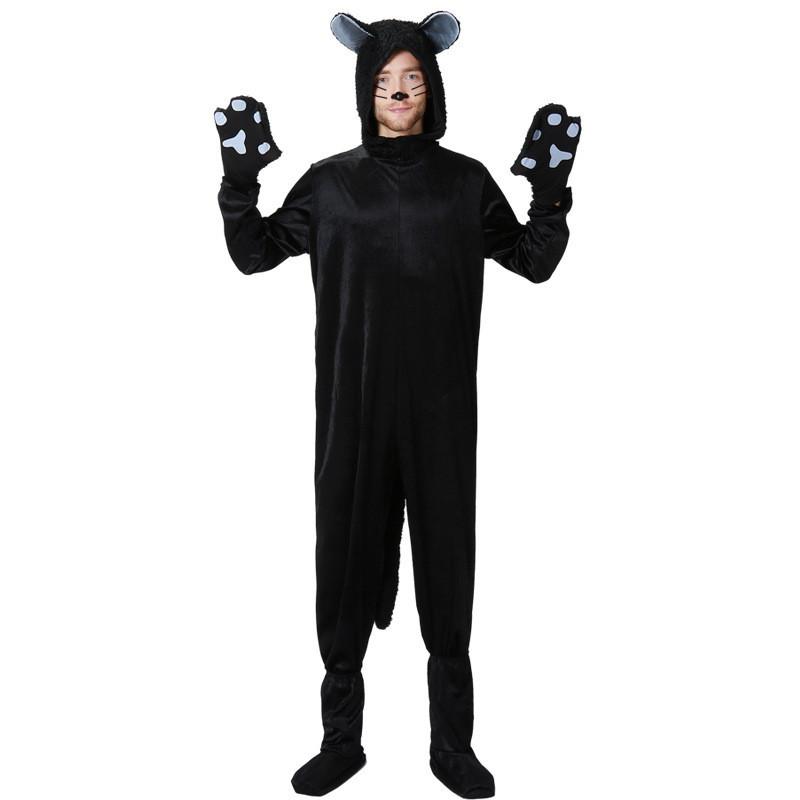 Game Themed Black Cat Costume For Adults With Polyester Fabric For Halloween Party Dress Up