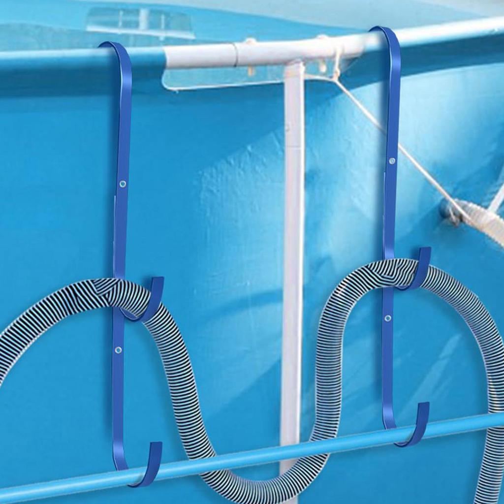 Poolside Pool Leaf Skimmer Net Holder Aboves Ground Pool Pole Hange Adjustable Telescopic Swimming Pole Hooks Accessories