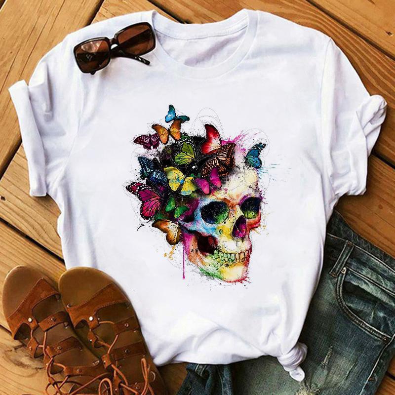 Watercolor Elephant Animal Print T-Shirt Female Harajuku Graphic T-Shirt Dog Lovers Funny T-Shirt Female T-Shirt