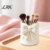 Organized Makeup Tool Storage Box with Bow Decor, 3D Printed Multifunctional Organizer, Stationery And Cosmetic Holder Durable Plastic Case