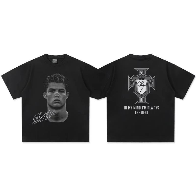 Fashion Women T-Shirt Cristiano Ronaldo Portrait Print High Quality S