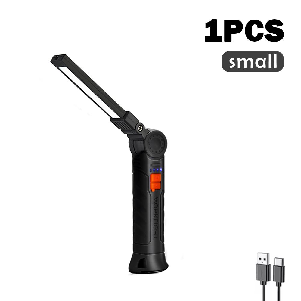 

Перезаряжаемые рабочие фонари Светодиодный складной фонарик с магнитной базой COB-свет Вращение на 360° Ремонт автомобиля Дом Гараж Аварийный Кемпинг