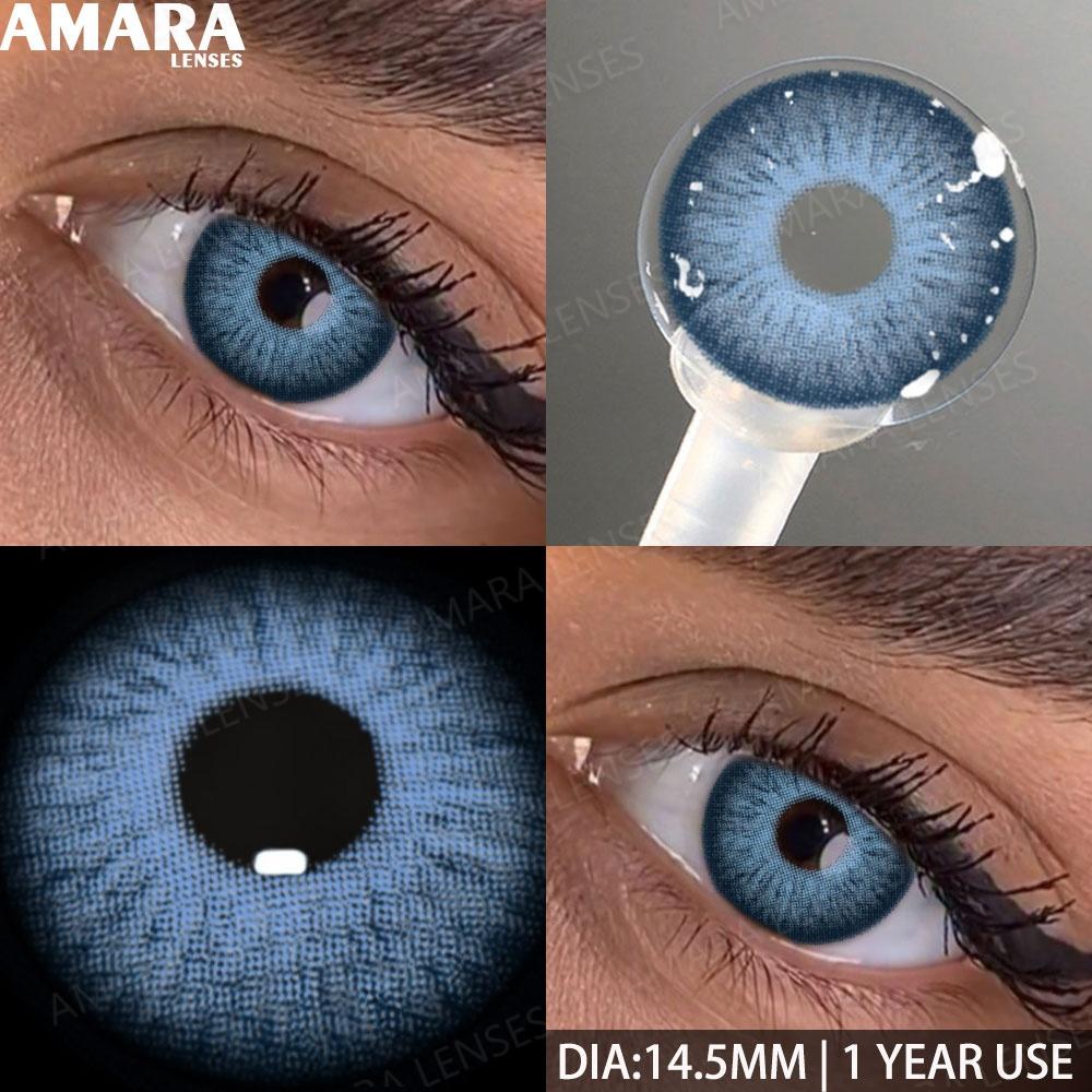 AMARA 1 Paar Farbige Kontaktlinsen Jahreslinsen Natürlicher Look Braune Augenlinsen Graue Kontakte Blaue Linsen Grüne Augenlinsen