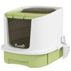 Enclosed Cat Litter Box with 2 Doors, Removable Tray, Scoop and Deodorant, In PP, 40.5x52.5x42.5 Cm, Green