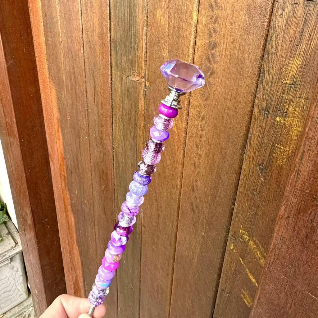 DIY Beading Fairy Wand Glass Diamond Garden Flower Pot Decoration with 20 Mixed Beads