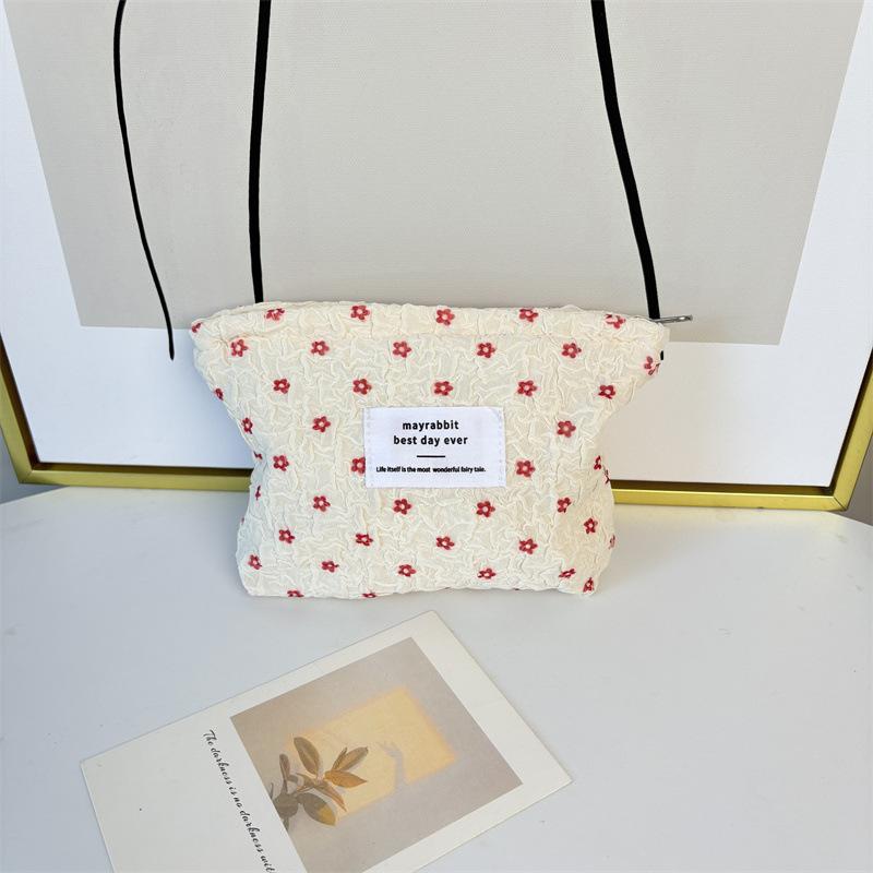 

New Cute Floral Cosmetic Bag Women Large Capacity Portable Clutch Bag Lipstick Makeup Pouch Travel Organizer Bags Toiletry Bag