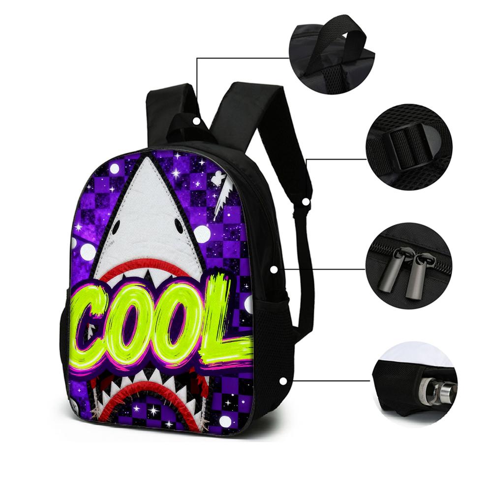 Set di Zaini alla Moda con Grafica di Squalo 1/2/3/4/5 PZ | Perfetto per la Scuola e le Avventure Quotidiane