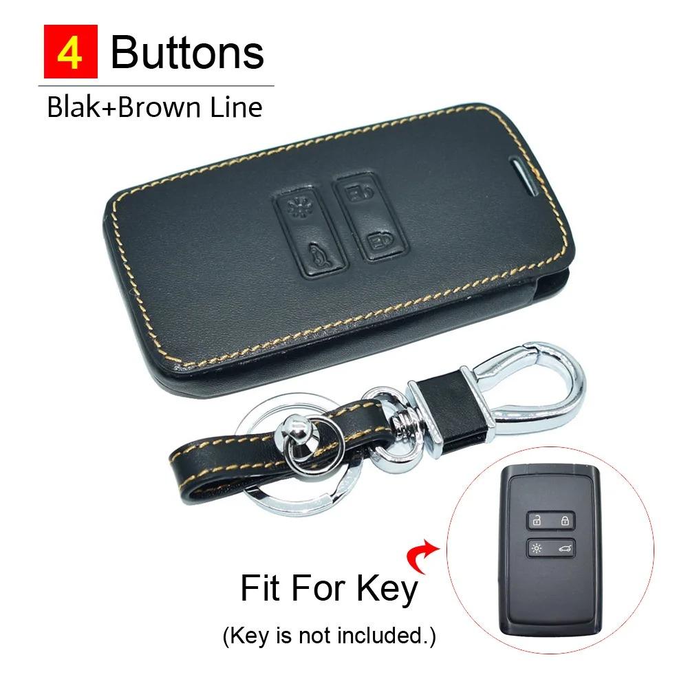 Leather Car Key Cover Bag for Renault Captur Megane Clio Dacia Duster Sandero Stepway Remote Fob Shell Case