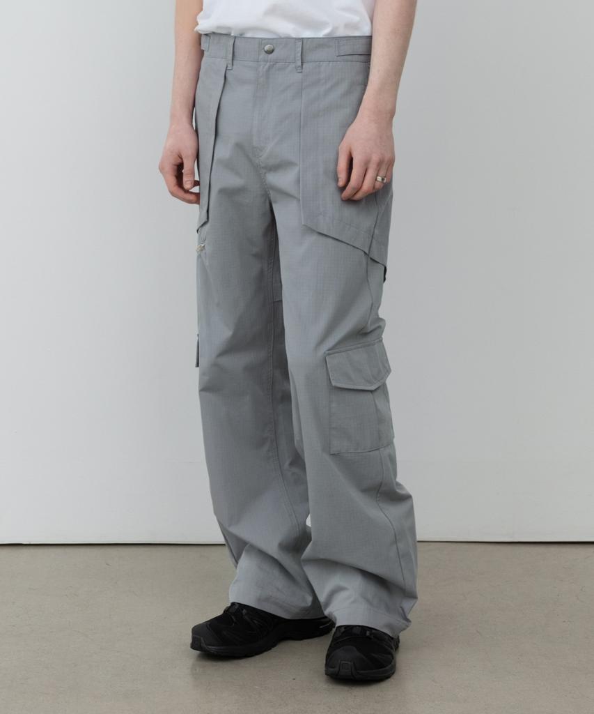 MINAV Cotton Rib Multi Cargo Pants [Ash Gray]