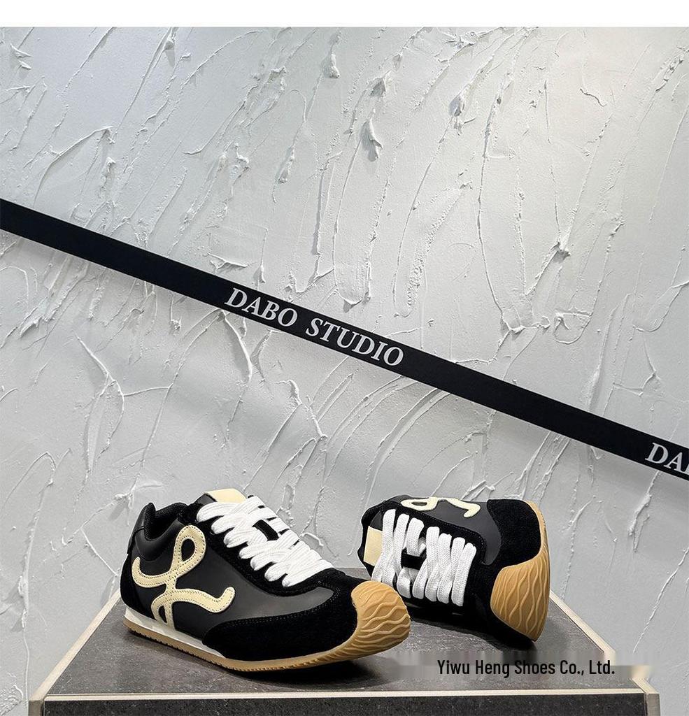 Pantofi de antrenament pentru bărbați 2025 cu șireturi, tip gheată joasă, stil german - La modă, stil Forrest Gump, talpă moale, îmbrăcăminte sport versatilă și casual