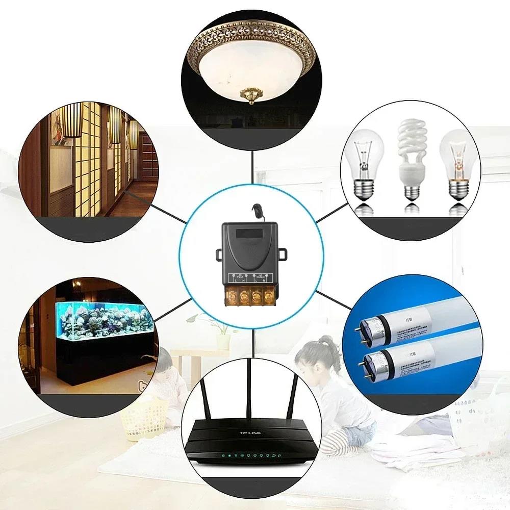 30A Wireless Remote Control Switch RF433Mhz AC 75-220V or DC 9-72V Transmitter For Water Pump Motor LED Electric Appliance