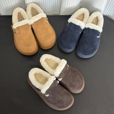 Leather Warm Small Potato Shoes Platform Soled Velvet Snow Boots Women's New Winter Non-slip Cotton Shoes