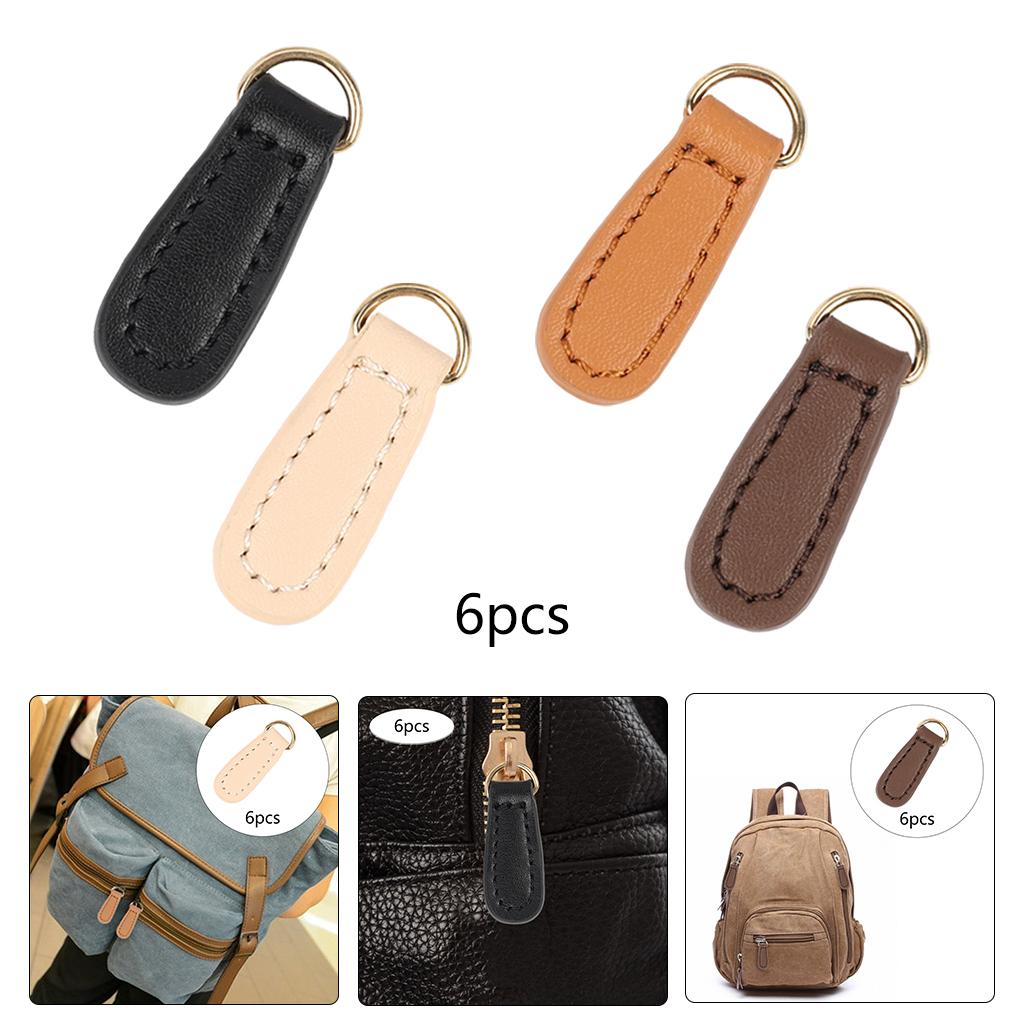 6x Zipper Fixer Zipper Tags Leather DIY Craft for Boot Bag Backpack