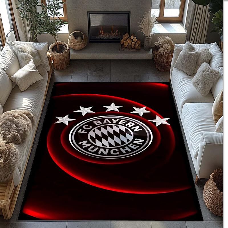 Bayern Munich Theme rug Soft Crystal Velvet Area Rug Non-Slip Floor Carpet for Living Room Bedroom Nursery