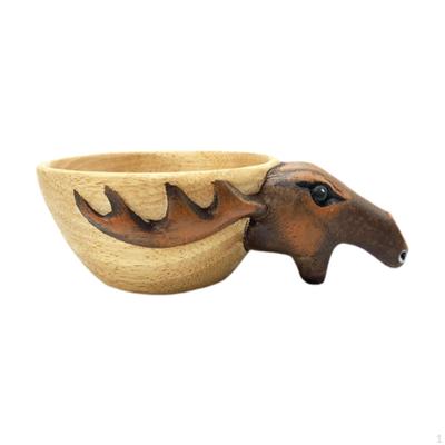 Animal Design Wooden Mug for Hiking And Tea
