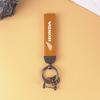 For Honda CB400 CB650 FCBF CBR25ORR CRF SH3O0 NC75O Metal Leather Motorcycle Emblem Keychain Keyring Pendants Auto Accessories ZP8