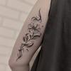Retro Small Fresh Personality Simple Big Flower Plain Flower Ribbon Arm Tattoo Sticker
