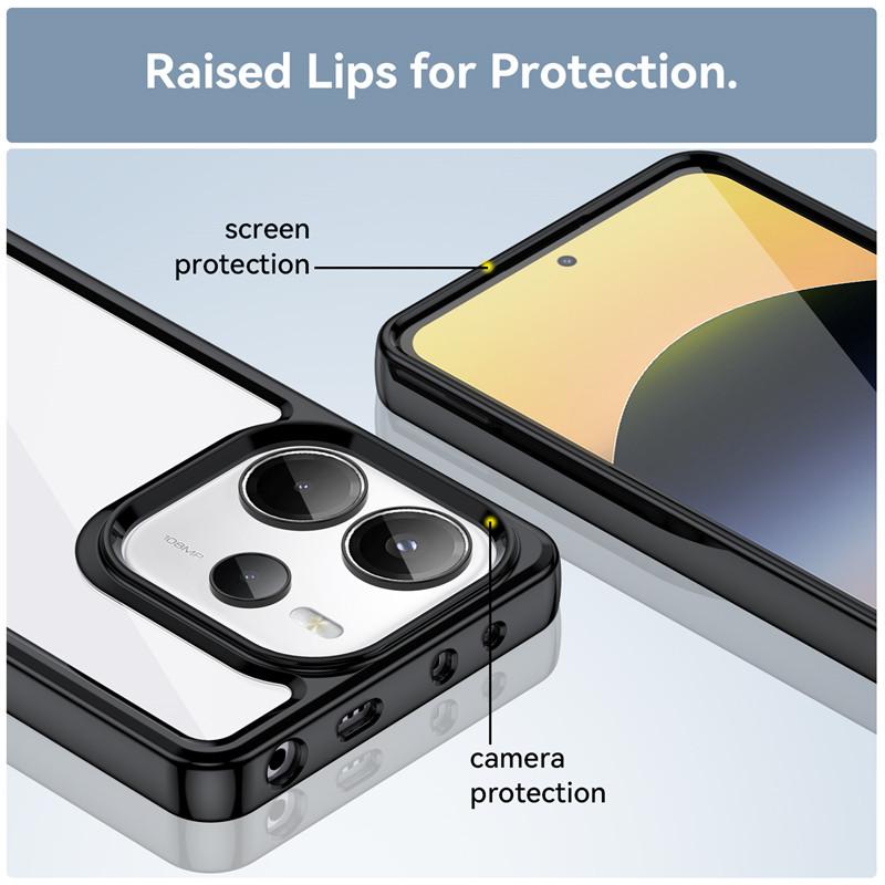 Pro Xiaomi Redmi Note 14 4G pouzdro Xiaomi Redmi Note 14 4G kryt průhledný PC TPU nárazuvzdorný zadní kryt telefonu Xiaomi Redmi Note 14 4G