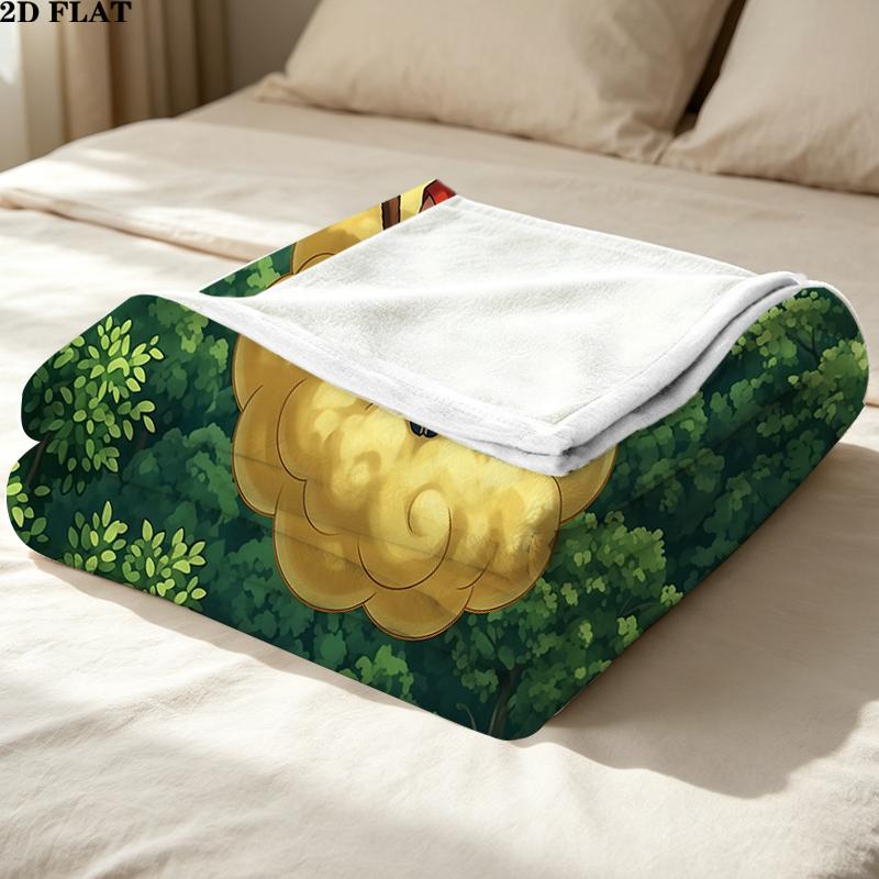 Goku Printed Flannel Blanket, soft throw for bedroom sofa, washable, Christmas present, great gift.
