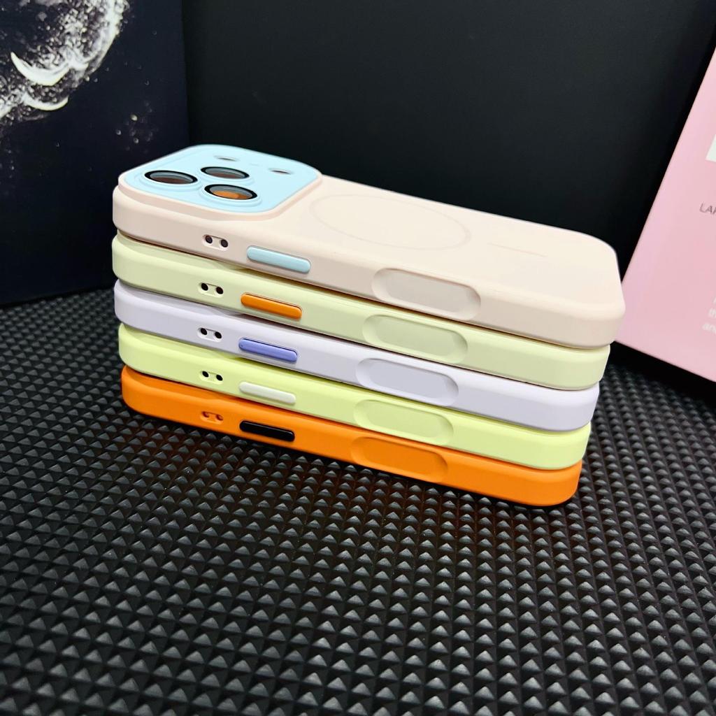 Color Block Instant Lens Case for iPhone 16 Pro Max & Apple 17, Liquid Silicone Matte for iPhone 14/15