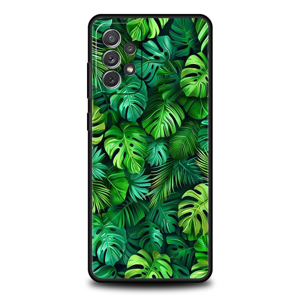 Leaves Monstera Green Phone Case for Samsung A51 A71 A21S A17 A11 A15 A25 A41 A23 A33 A53 A73 A07 A03S A05S A13 A35 A55 5G Cover