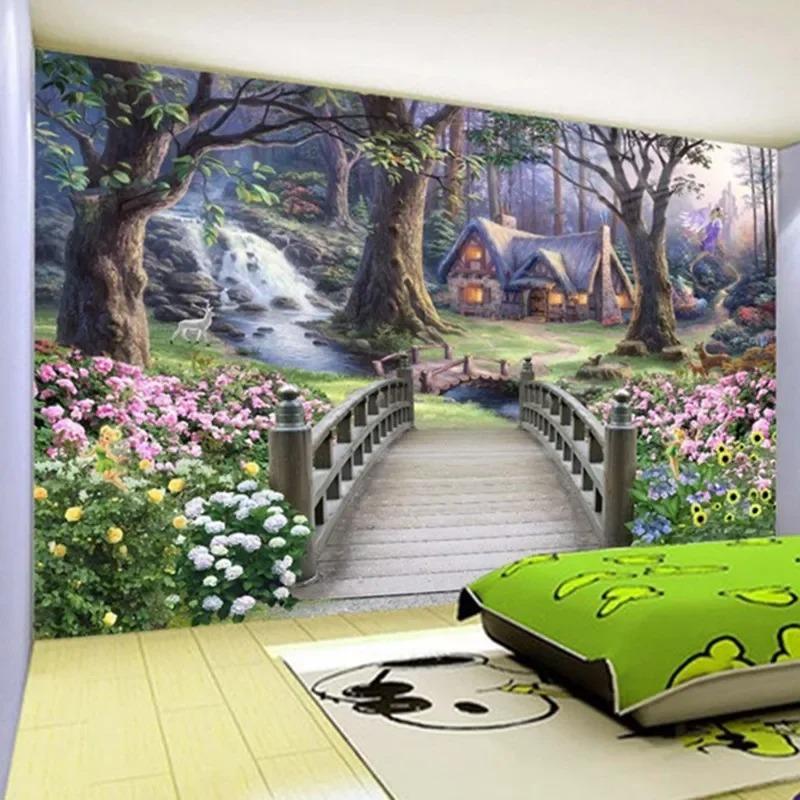 3d Wandbilder Natürliche Landschaft Ölgemälde Wand Papier Home Decor Wohnzimmer Hintergrund Wand Tapete